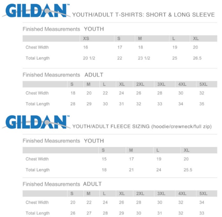 Gildan Youth Heavy Cotton 5 3 Oz T Shirt Size Chart